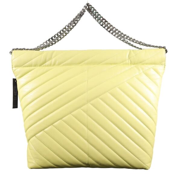 Vince Camuto Pehri Quilted Leather Shoulder Bag w/ Chain Strap-Celery Green-NWT - Picture 3 of 9